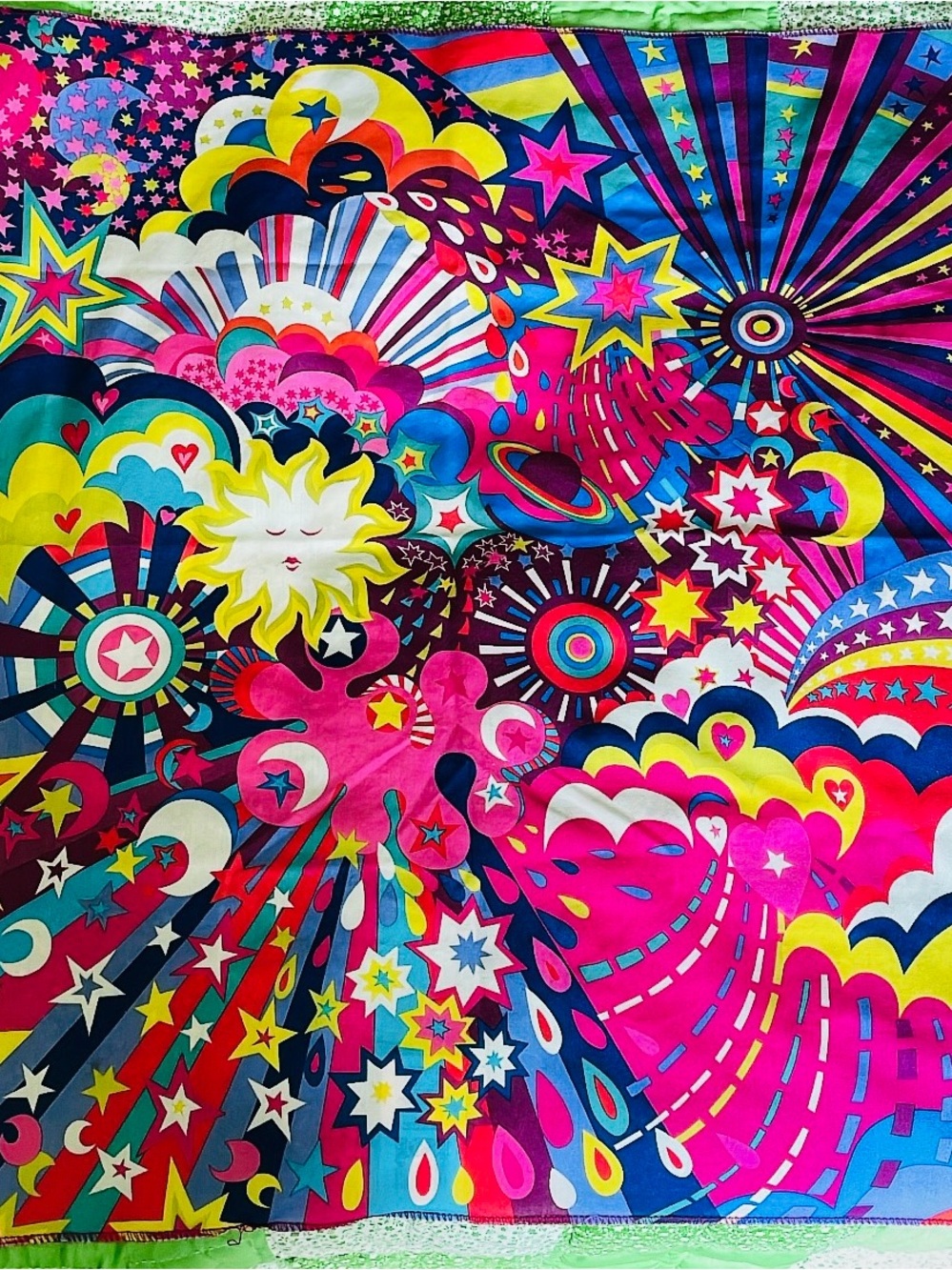 Lush Bright Star & Stripe Knot Wrap - Pink, Yellow, Blue, Green
